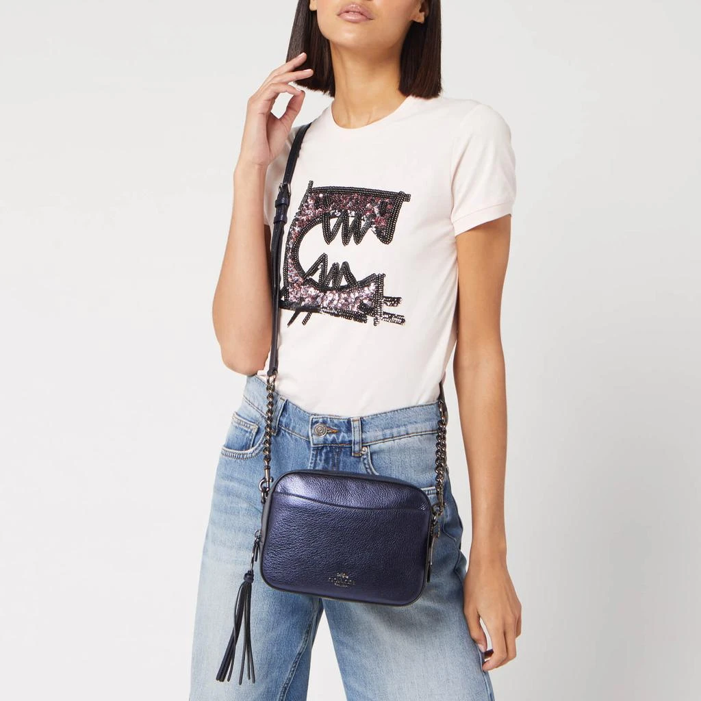 商品Coach|Coach Women's Metallic Leather Camera Bag - Midnight Blue,价格¥2241,第3张图片详细描述
