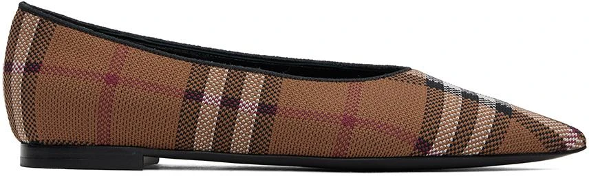 商品Burberry|Brown Vintage Check Ballerina Flats,价格¥4079,第1张图片