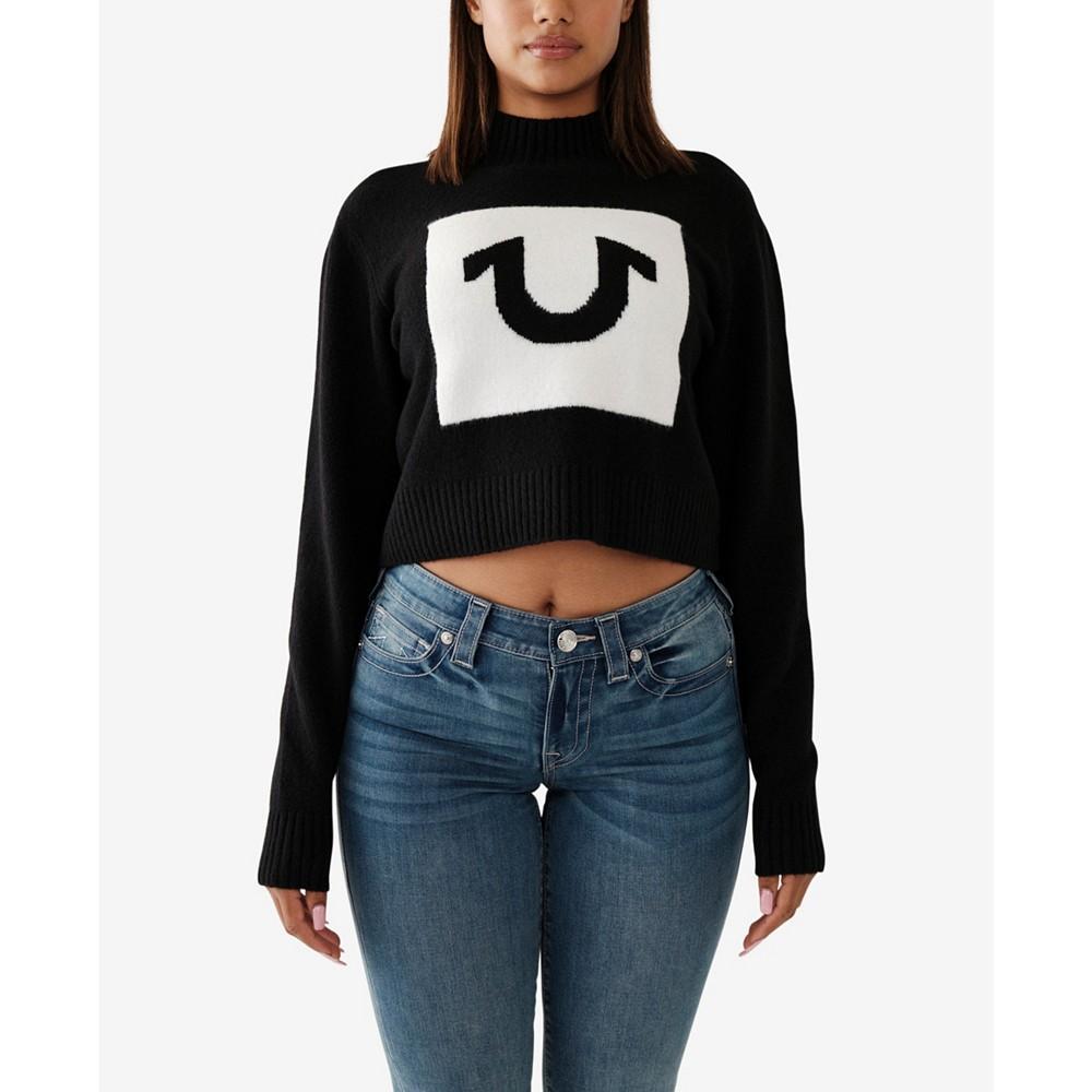 商品True Religion|Women's Boxed Horseshoe Cropped Sweatshirt,价格¥853,第1张图片