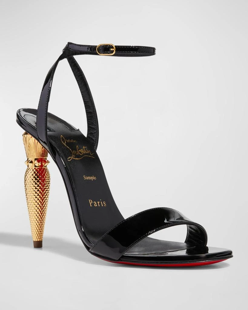 商品Christian Louboutin|Lip Queen Patent Red Sole Sandals,价格¥9210,第2张图片详细描述