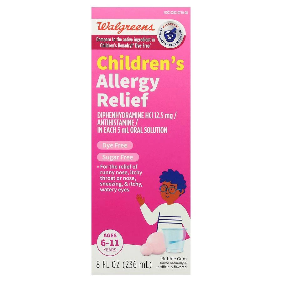 商品Walgreens|Children's Allergy Relief Liquid Bubble Gum,价格¥84,第2张图片详细描述