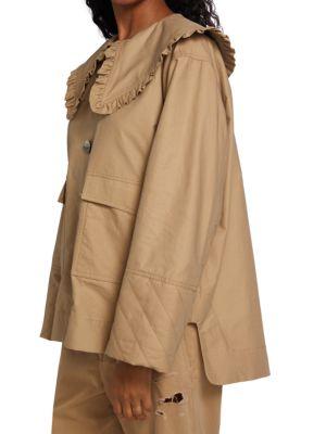 Ruffle Trim Puritan Collar Jacket商品第3张图片规格展示