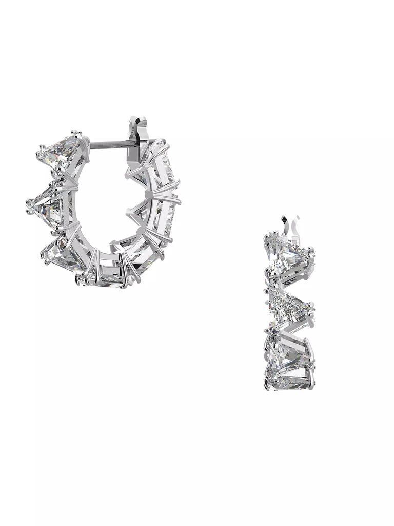 商品Swarovski|Millenia Rhodium-Plated Triangle-Cut Crystal Small Hoop Earrings,价格¥735,第2张图片详细描述