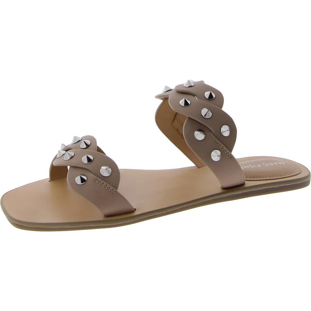 商品Marc Fisher|Marc Fisher Womens Bodil Faux Leather Metallic Slide Sandals,价格¥131,第4张图片详细描述