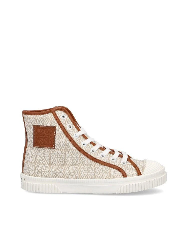 商品Loewe|Loewe Women's Beige Cotton Hi Top Sneakers,价格¥5990,第1张图片