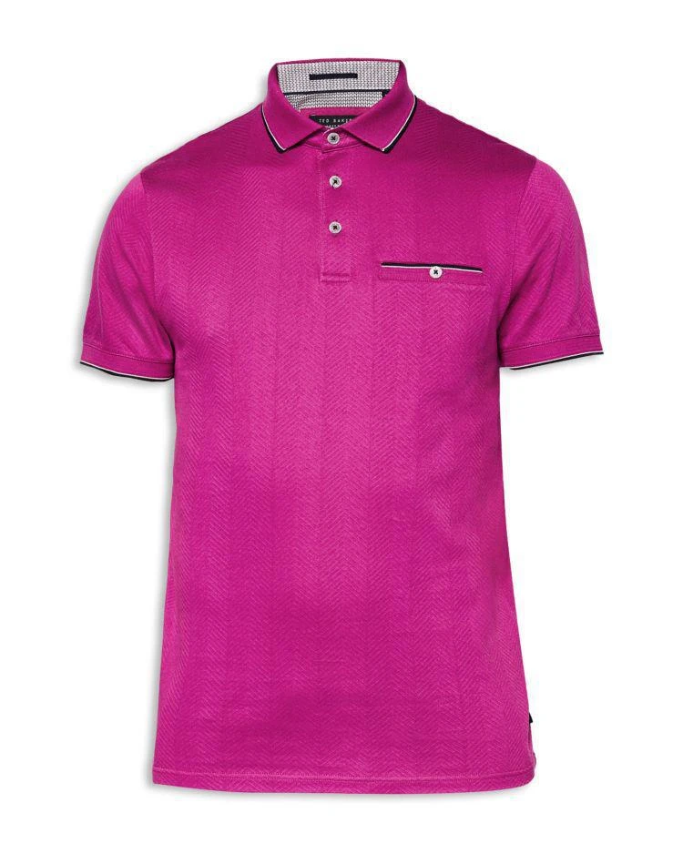 商品Ted Baker London|Ted Baker Square Herringbone Jacquard Regular Fit Polo,价格¥426,第4张图片详细描述