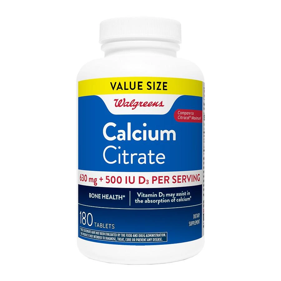 商品Walgreens|Walgreens Calcium 315 mg with Vitamin D3 250 IU Tablets,价格¥119,第1张图片
