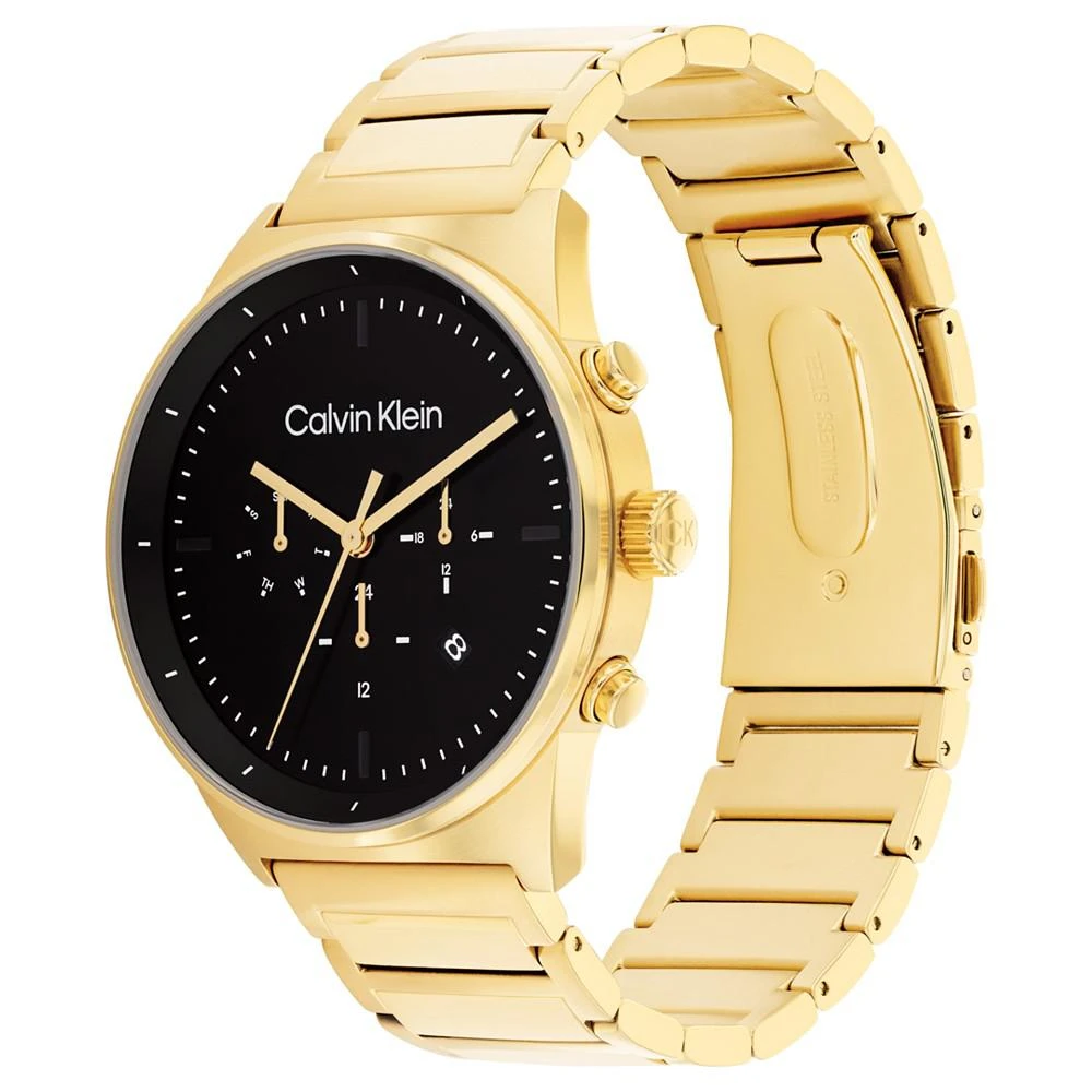 商品Calvin Klein|Men's Gold-Tone Stainless Steel Bracelet Watch 44mm,价格¥1544,第2张图片详细描述