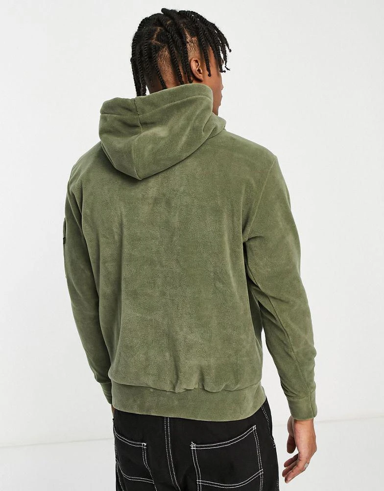 商品Alpha Industries|Alpha Industries logo front polar fleece hoodie in dark olive,价格¥495,第2张图片详细描述