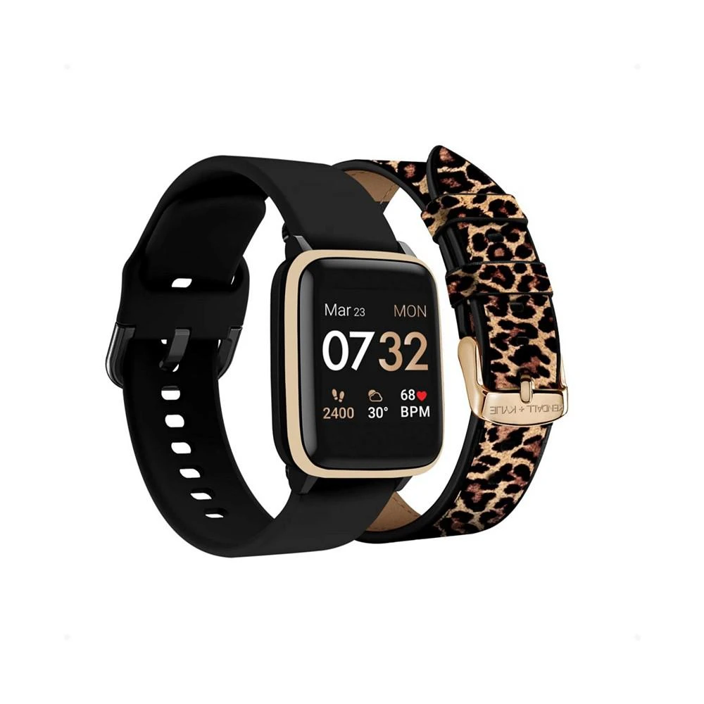 商品KENDALL & KYLIE|Women's Black and Leopard Print Straps Smart Watch Set,价格¥356,第1张图片