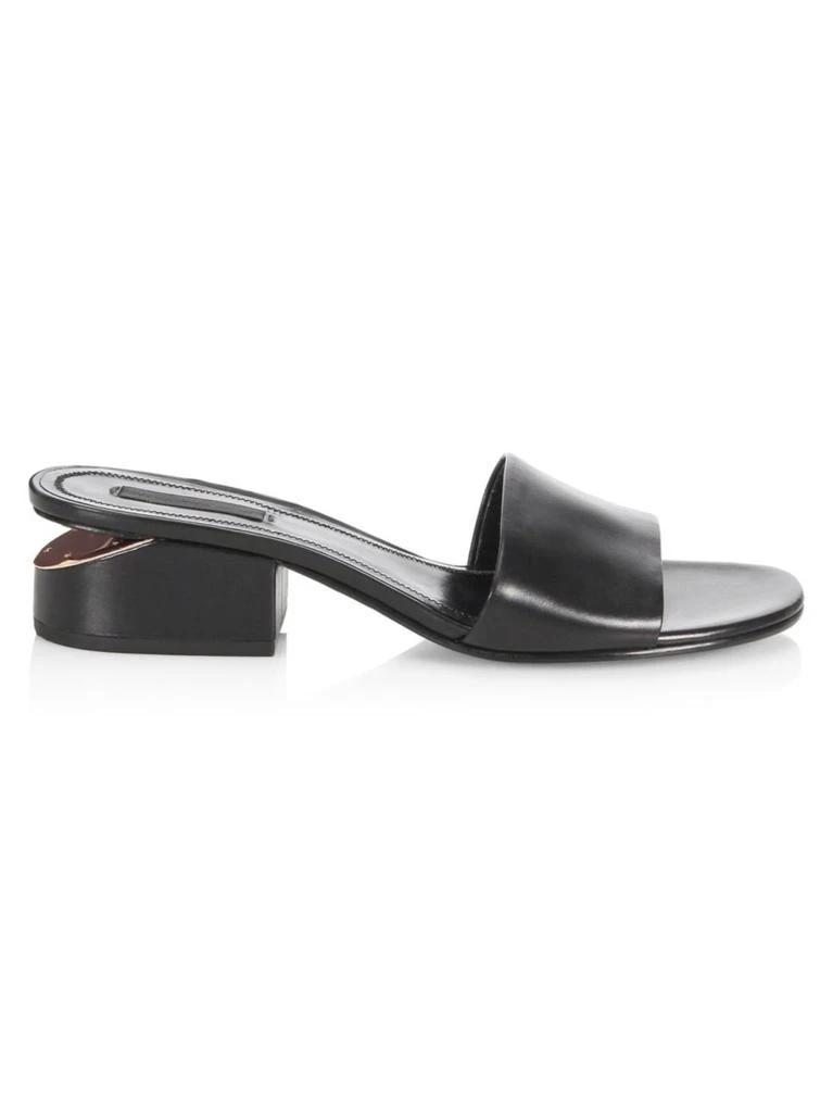 商品Alexander Wang|Lou Leather Low-Heel Slides,价格¥1193,第1张图片