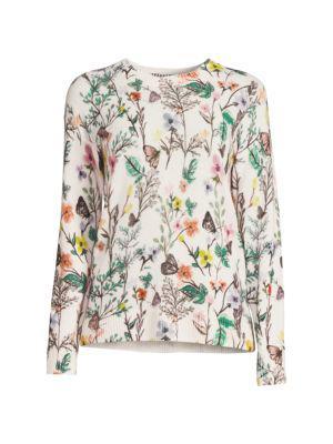 商品Saks Fifth Avenue|Floral Crewneck Cashmere Sweater,价格¥787,第3张图片详细描述