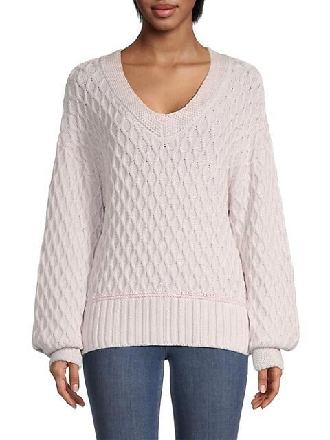 商品525 America|Cotton Mixed-Stitch V-Neck Sweater,价格¥1090,第5张图片详细描述