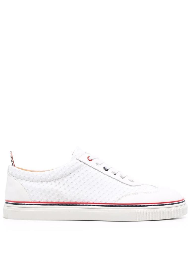 商品Thom Browne|THOM BROWNE RWB-stripe low-top sneakers,价格¥2534,第1张图片