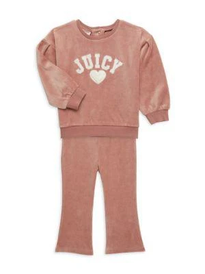 商品Juicy Couture|​Baby Girl’s 2-Piece Velour Sweatshirt & Sweatpants Set,价格¥227,第1张图片