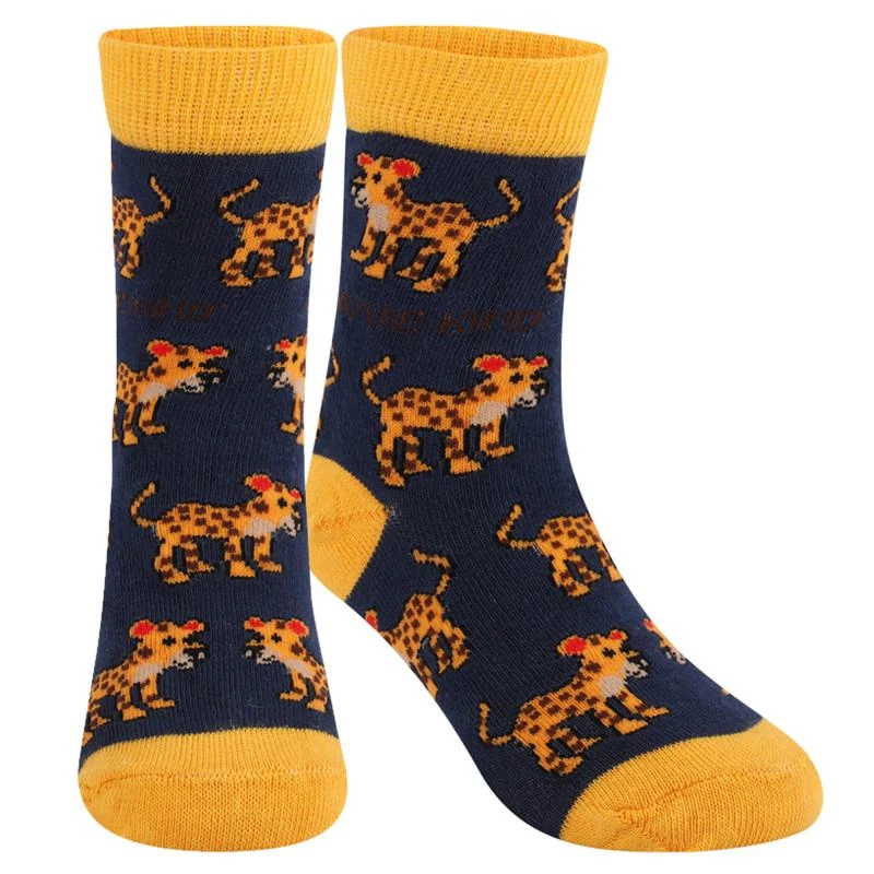 商品Bare Kind|Save the leopards bamboo socks in navy,价格¥107,第1张图片