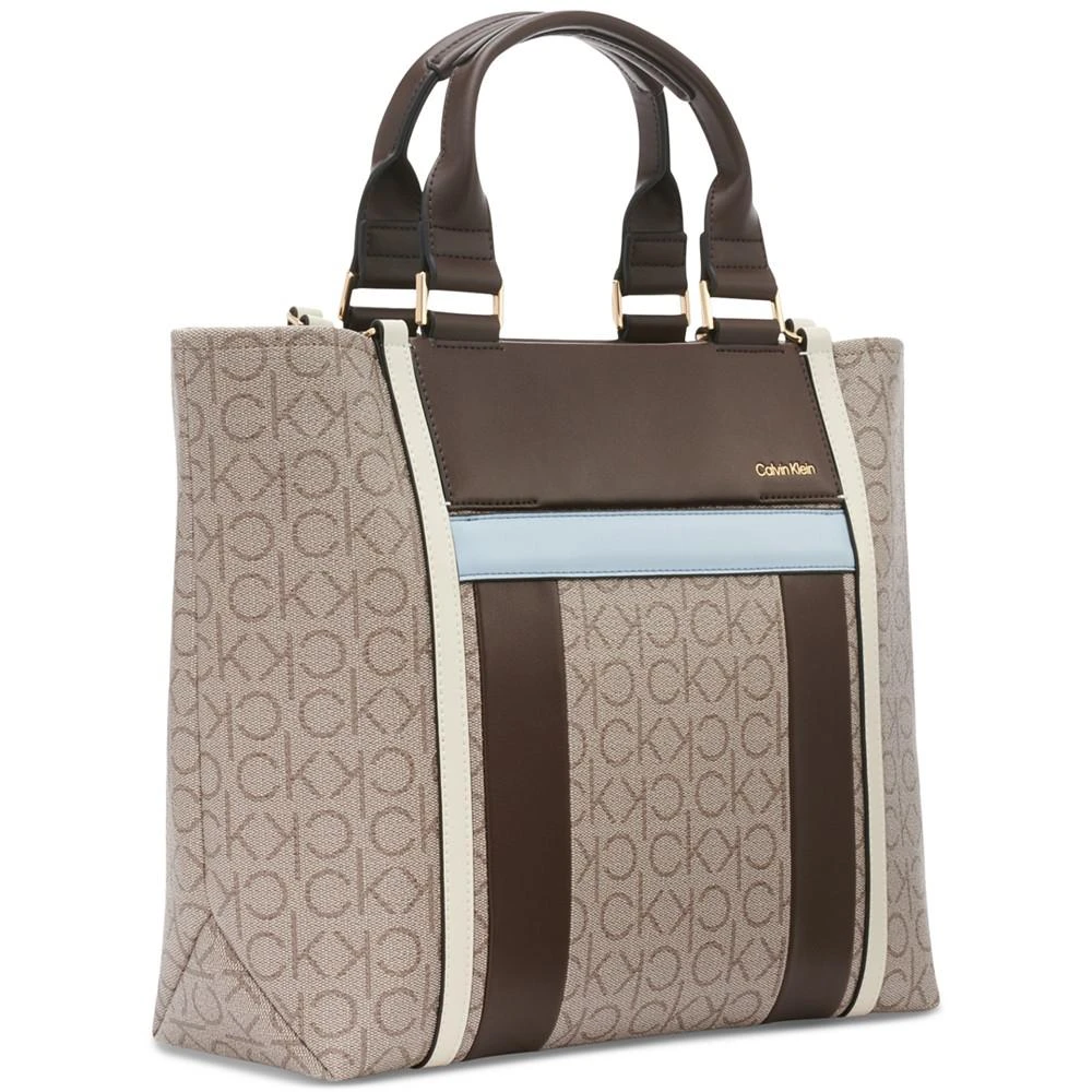 商品Calvin Klein|Sol Signature Dual Strap Colorblock Tote Bag,价格¥856,第4张图片详细描述