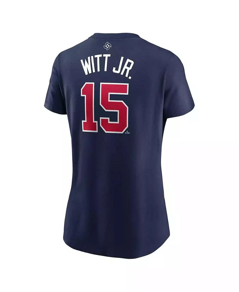 商品NIKE|Women's Bobby Witt Jr. Navy USA Baseball 2023 World Baseball Classic Name and Number T-shirt,价格¥311,第3张图片详细描述