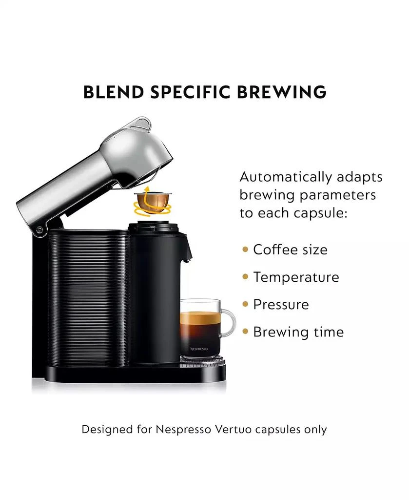 商品Nespresso|Vertuo Coffee and Espresso Machine by Breville, Chrome with Aeroccino Milk Frother,价格¥1411,第5张图片详细描述