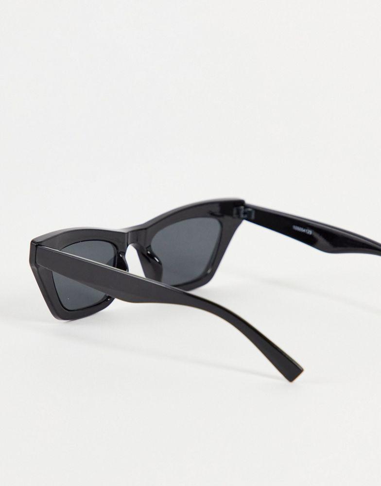 商品ASOS|ASOS DESIGN frame square cat eye sunglasses with bevel in black,价格¥93,第5张图片详细描述
