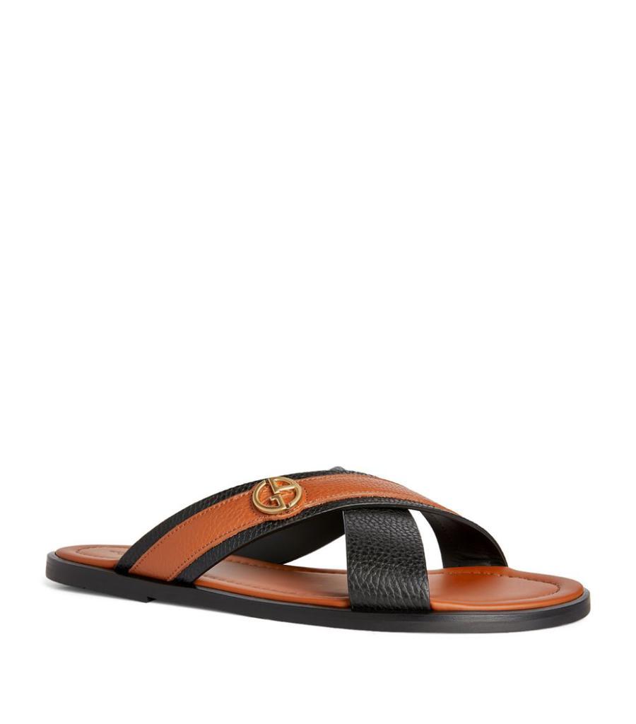 商品Giorgio Armani|Pebbled Leather Sandals,价格¥4021,第6张图片详细描述