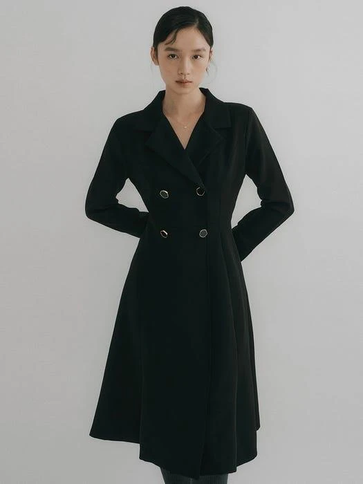 商品REORG|Oson Classic Double Button Dress_Black,价格¥1106,第2张图片详细描述