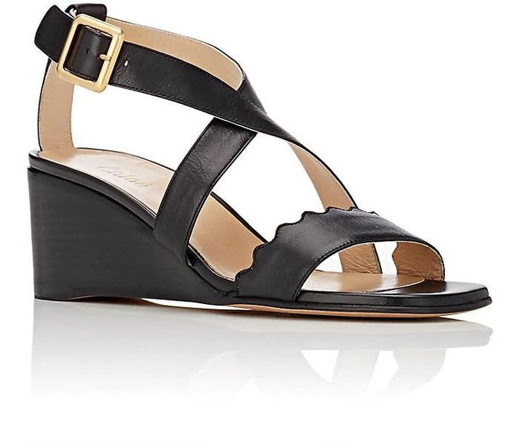 商品Chloé|Scallop-Detailed Wedge Sandals,价格¥2010,第2张图片详细描述