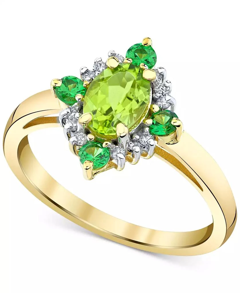 商品Macy's|Multi-Gemstone (1-1/3 ct. tw ) & Diamond (1/10 ct. t.w. ) Ring in 10k Gold,价格¥1657,第1张图片