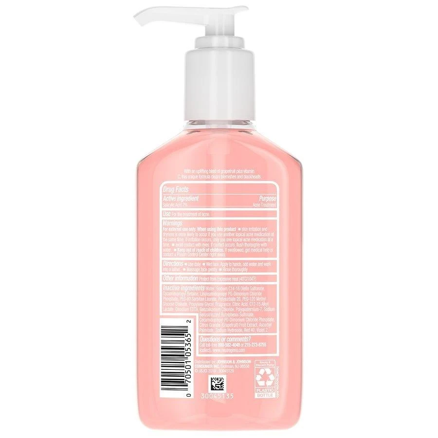 商品Neutrogena|Oil-Free Pink Grapefruit Acne Facial Cleanser Pink Grapefruit,价格¥89,第4张图片详细描述