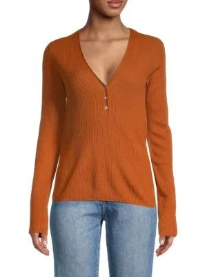 商品Vince|Cashmere Long Sleeve V-Neck Henley,价格¥513,第1张图片详细描述