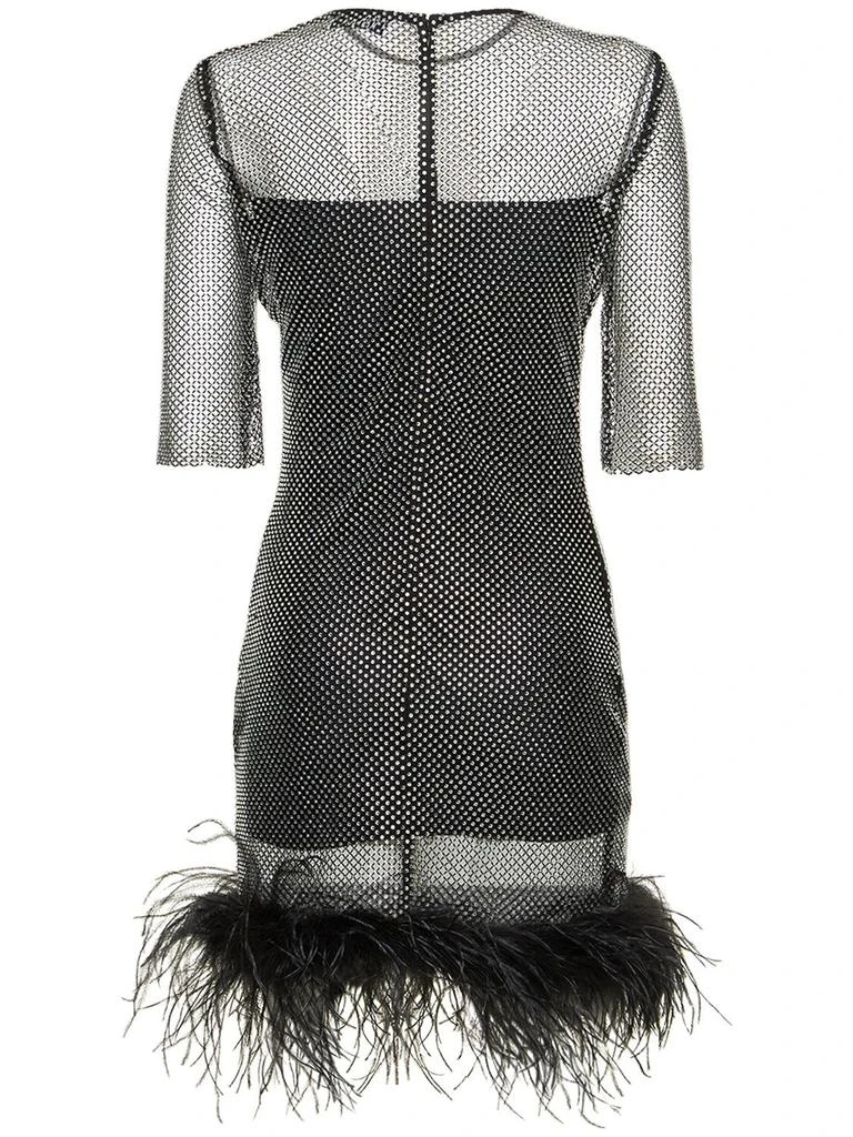 商品GIUSEPPE DI MORABITO|Embroidered Mesh Mini Dress W/ Feathers,价格¥6140,第4张图片详细描述