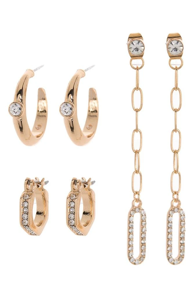 商品Nordstrom|Linear Hoop Earrings Trio,价格¥99,第1张图片