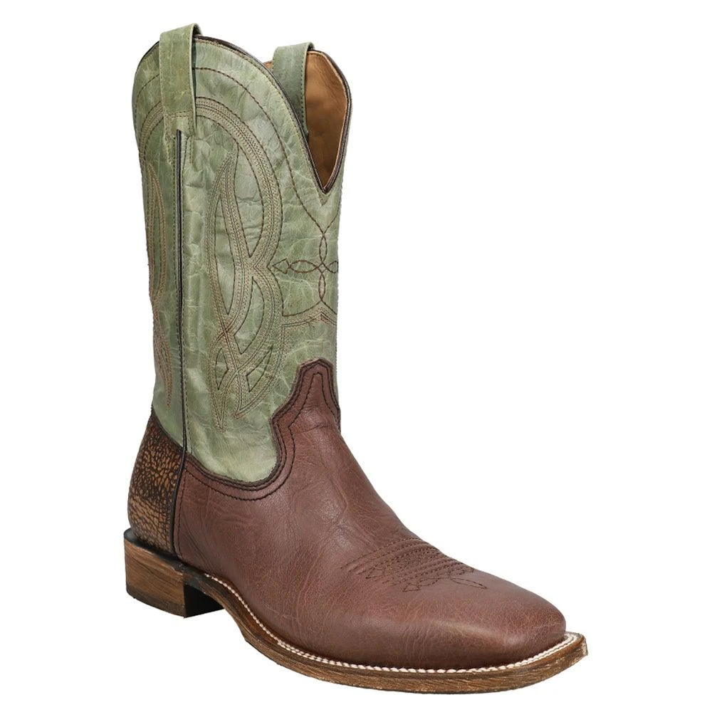 商品Corral Boots|Brown Bull Shoulder Tooled-Inlay Square Toe Cowboy Boots,价格¥1060,第2张图片详细描述