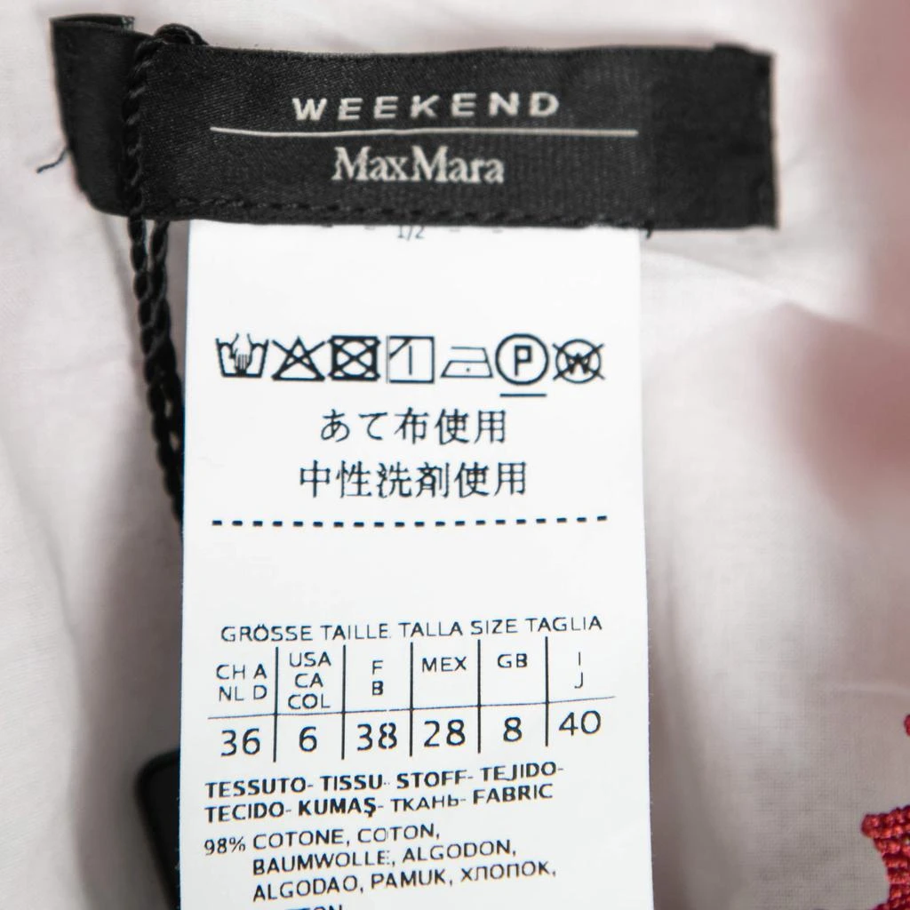 商品[二手商品] Weekend Max Mara|Weekend Max Mara Red Floral Printed Cotton Sleeveless Alfiere Dress S,价格¥2624,第4张图片详细描述