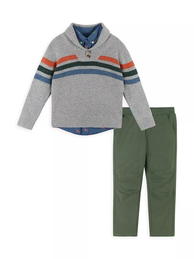 商品Andy & Evan|Baby's, Little Boy's & Boy's Three-Piece Sweater, Shirt & Pants Set,价格¥517,第1张图片