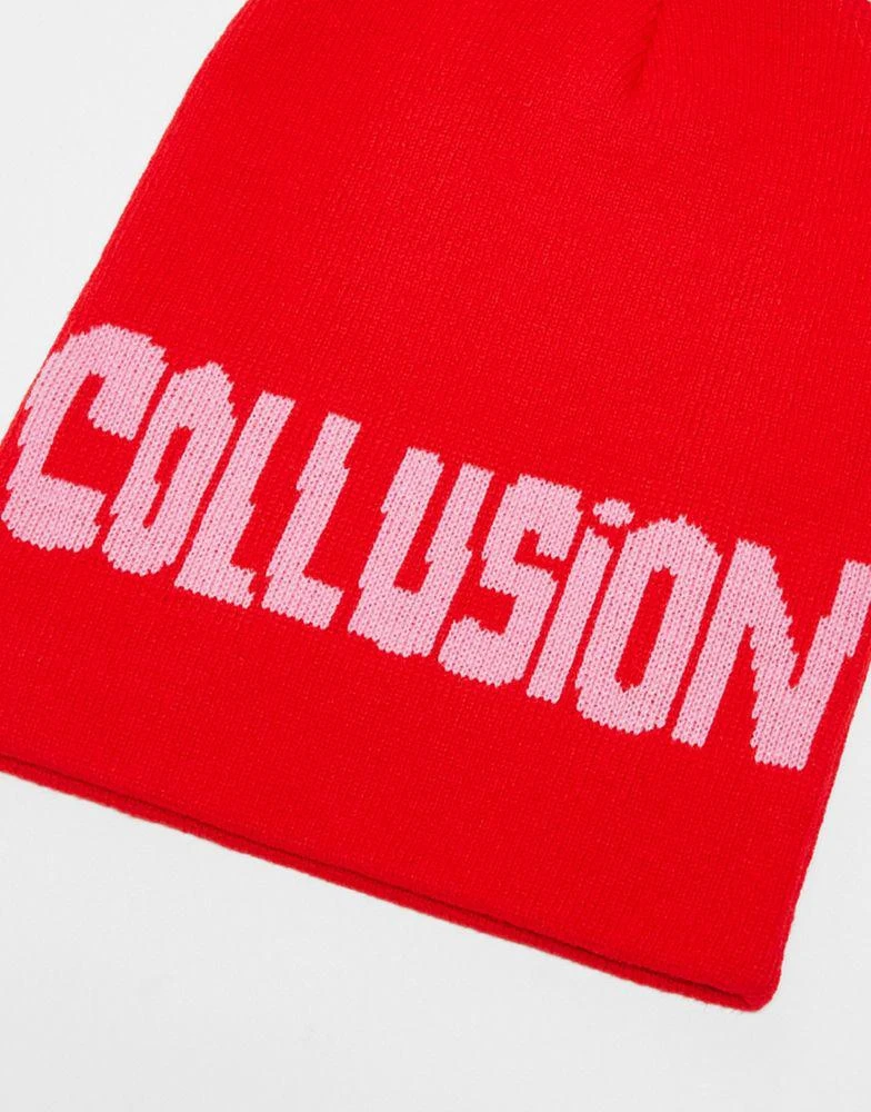 商品COLLUSION|COLLUSION Unisex skater beanie with logo knit in red,价格¥59,第3张图片详细描述