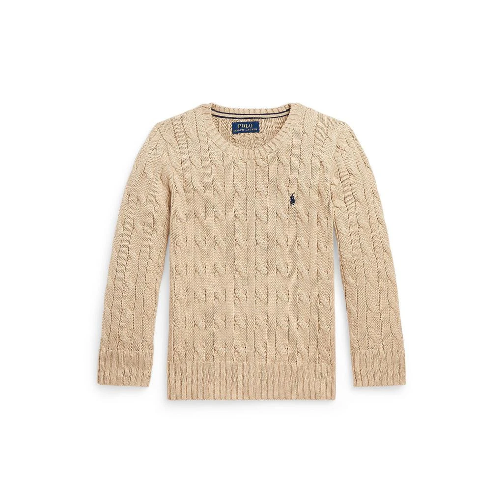 商品Ralph Lauren|Polo Bear Cable-Knit Cotton Sweater (Toddler/Little Kid),价格¥303,第1张图片