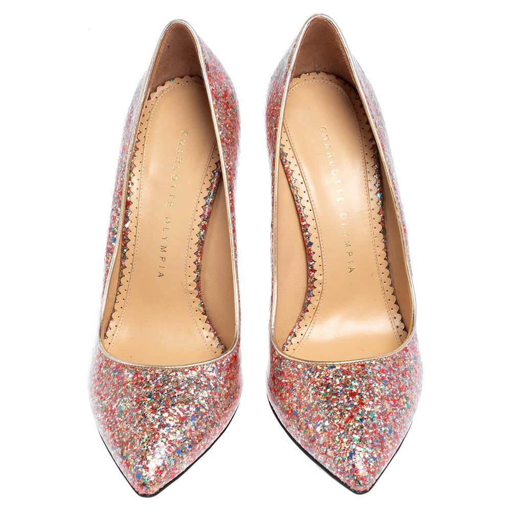 商品[二手商品] Charlotte Olympia|Charlotte Olympia Multicolor Glitter Monroe Pumps Size 37,价格¥913,第3张图片详细描述