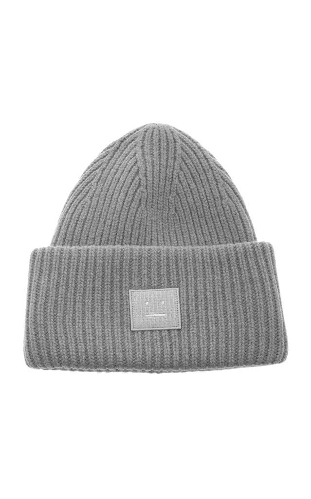 商品Acne Studios|Acne Studios - Pansy Face Ribbed Wool Beanie - Grey - OS - Moda Operandi,价格¥1350,第1张图片