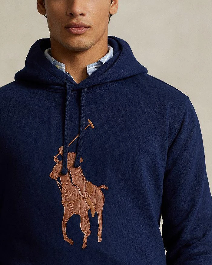 商品Ralph Lauren|RL Fleece Leather Big Pony Hooded Sweatshirt,价格¥1070,第4张图片详细描述