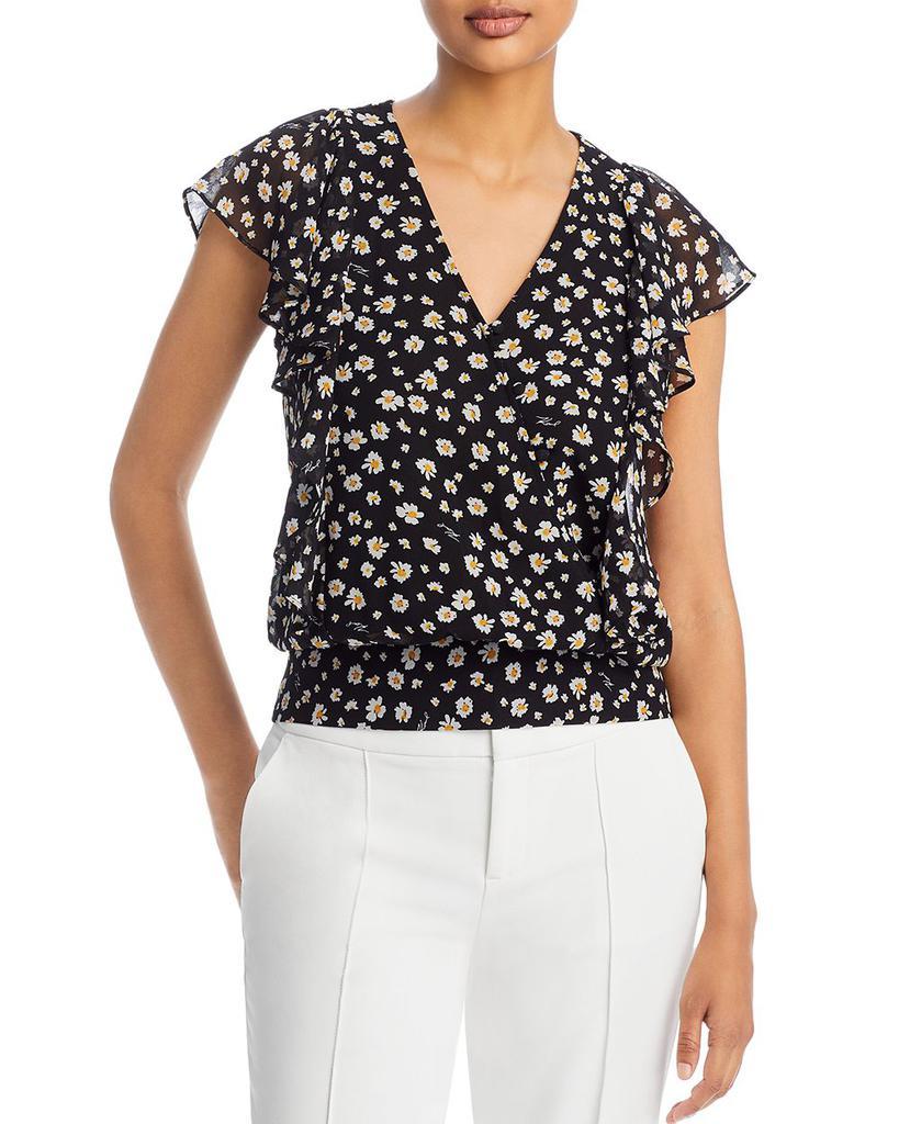 商品Karl Lagerfeld Paris|Floral Flutter Sleeve Blouse,价格¥418,第1张图片