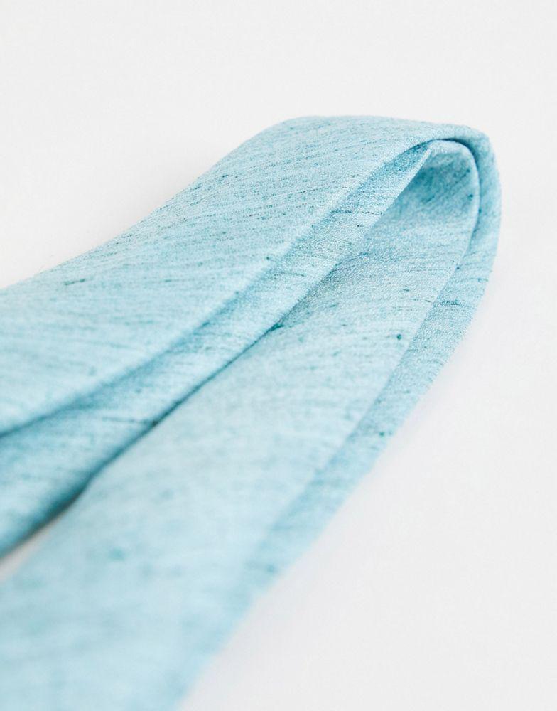 ASOS DESIGN slim tie in turquise texture商品第3张图片规格展示