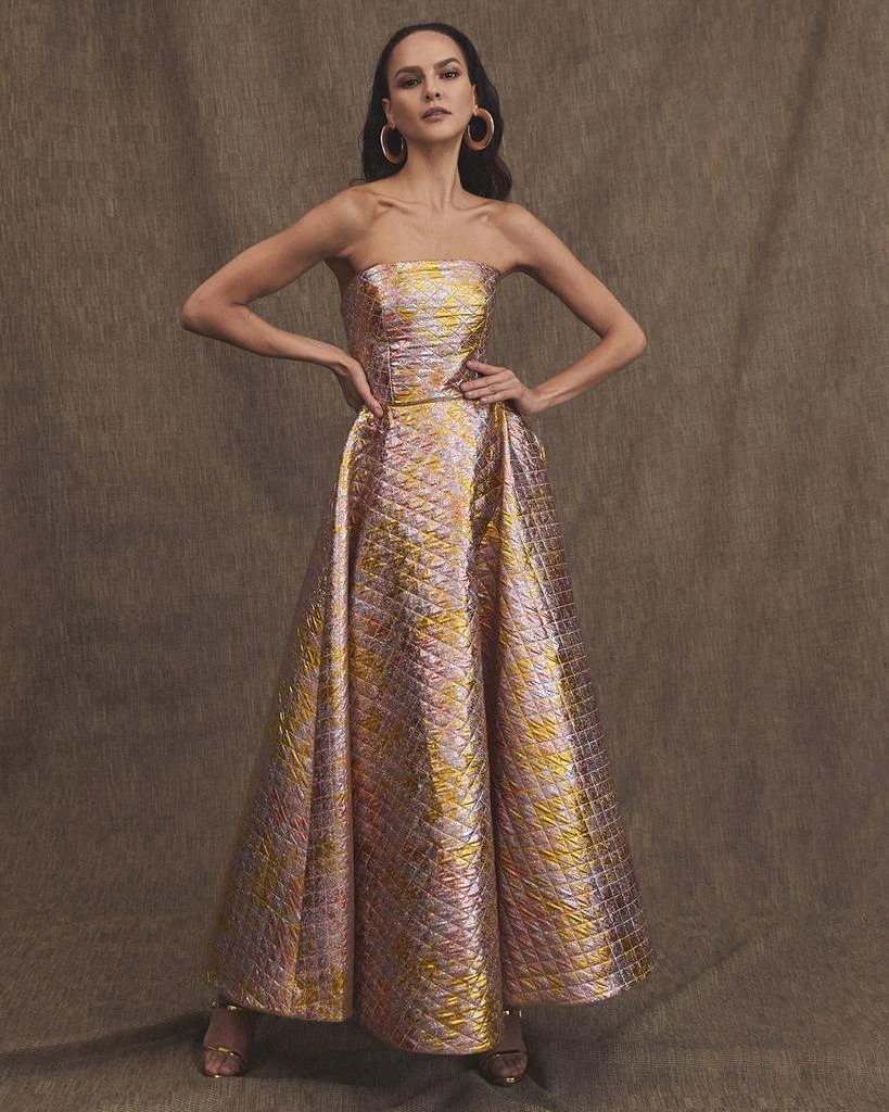 商品HELSI|Celine Strapless Shimmer Applique Gown,价格¥6085,第2张图片详细描述