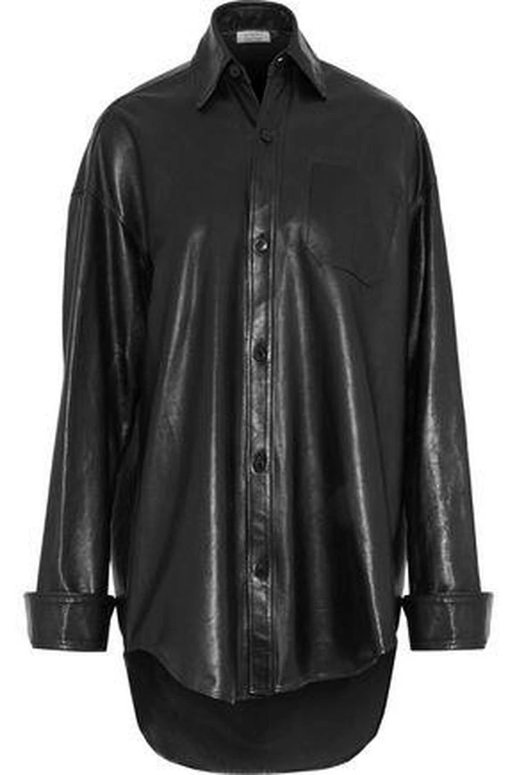 商品Vetements|Oversized brushed-leather shirt,价格¥11813,第1张图片