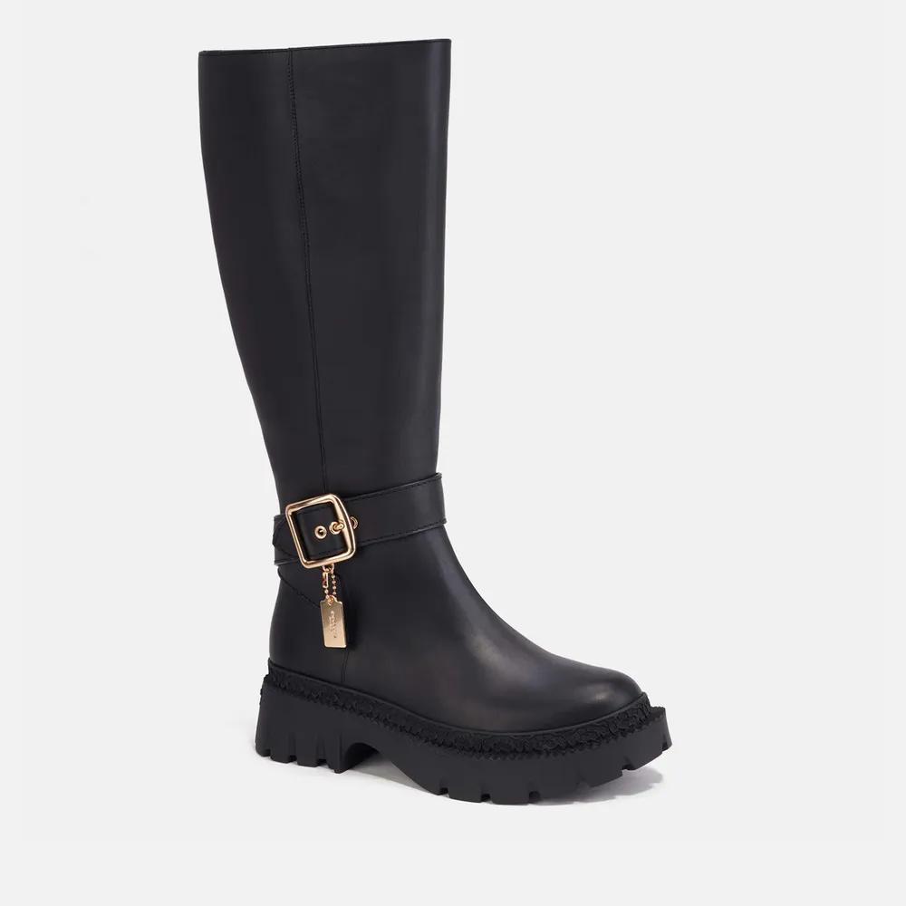 Coach James Buckle Detail Leather Knee High Boots商品第2张图片规格展示