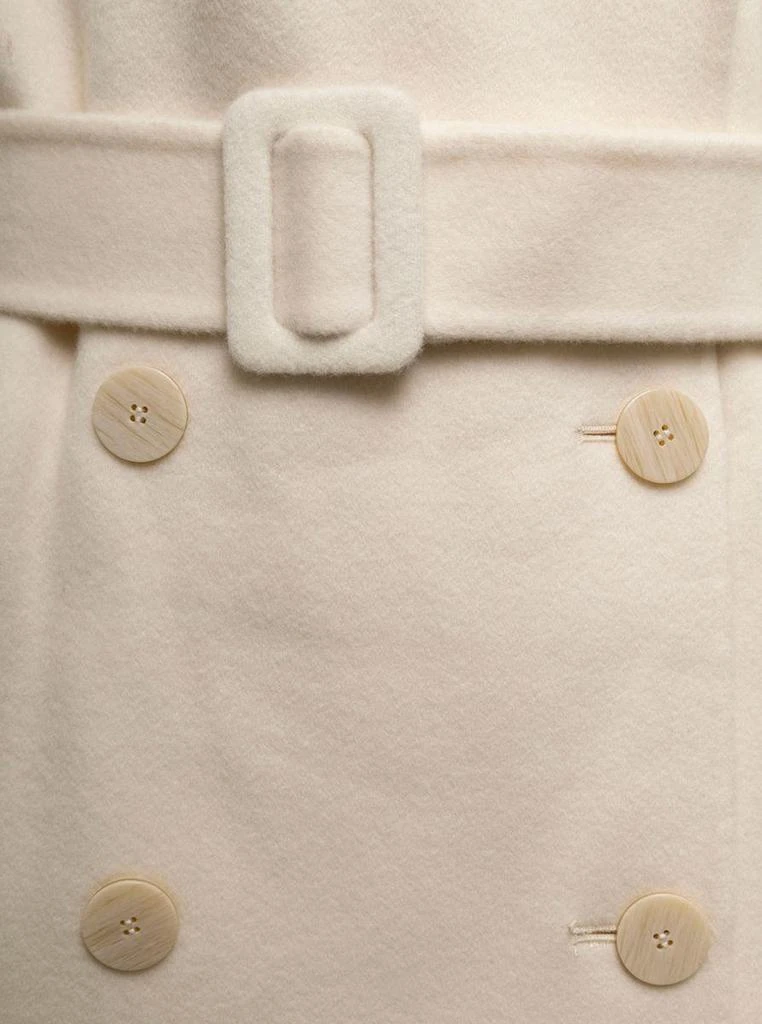 商品Theory|Double-Breasted Wool and Cashmere White  Long Coat Theory Woman,价格¥3387,第3张图片详细描述
