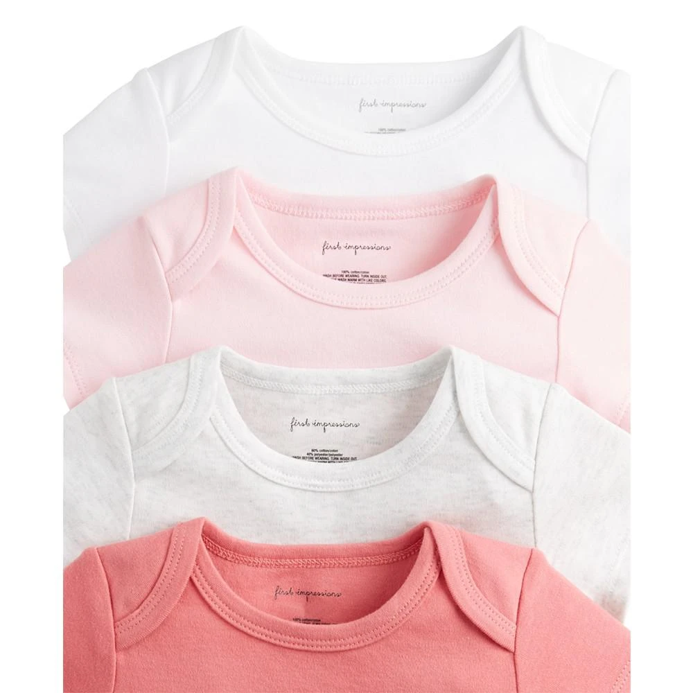 商品First Impressions|Baby Girls Bodysuits, Pack of 4, Created for Macy's,价格¥81,第3张图片详细描述