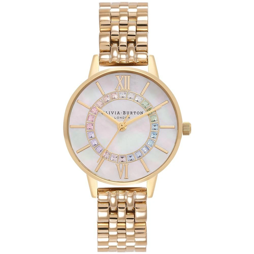 商品Olivia Burton|Women's Wonderland Gold-Tone Stainless Steel Bracelet Watch 30mm,价格¥719,第1张图片