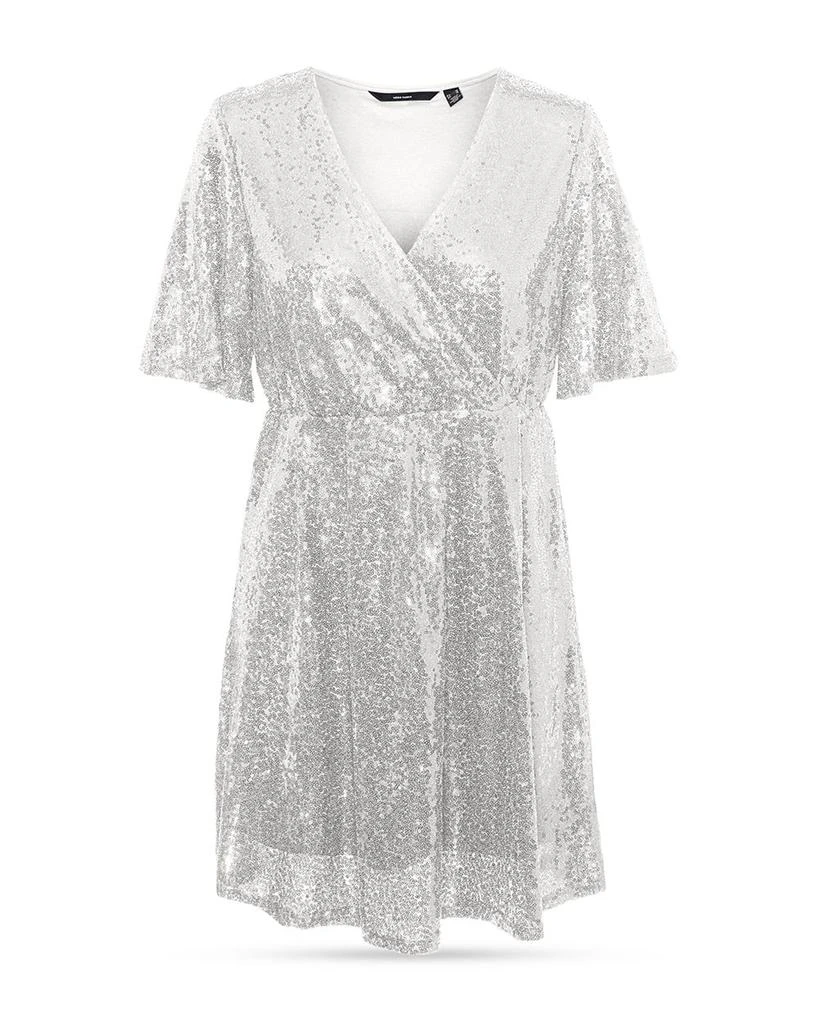 商品VERO MODA|Kaje Sequin Faux Wrap Mini Dress,价格¥390,第1张图片