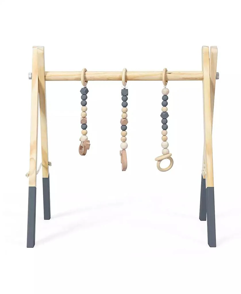 Baby Foldable Wooden Gym with 3 Wooden Teething Toys 商品